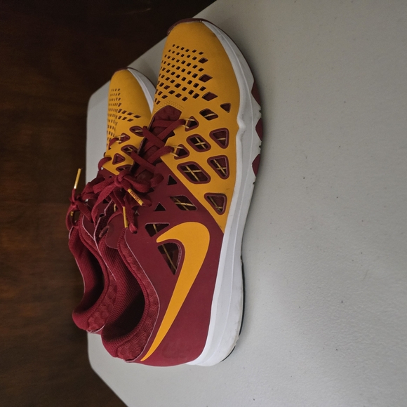 Yellow and Maroon Athletic Shoes - Picture 5 of 6